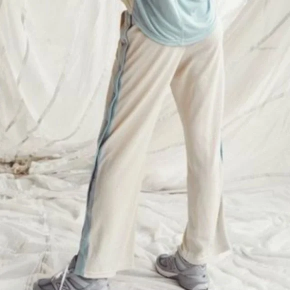 Free People Movement Nothing But Net Pants, Cream/Baby Blue, Size Large